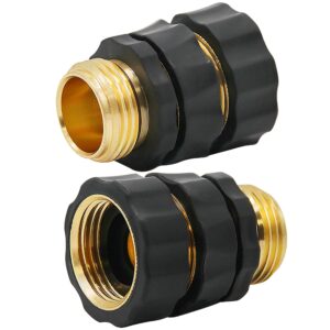 Lifynste 3/4 Inch Garden Hose Quick Connector Fittings, Easy Connector Fitting, Male and Female Set, (2)