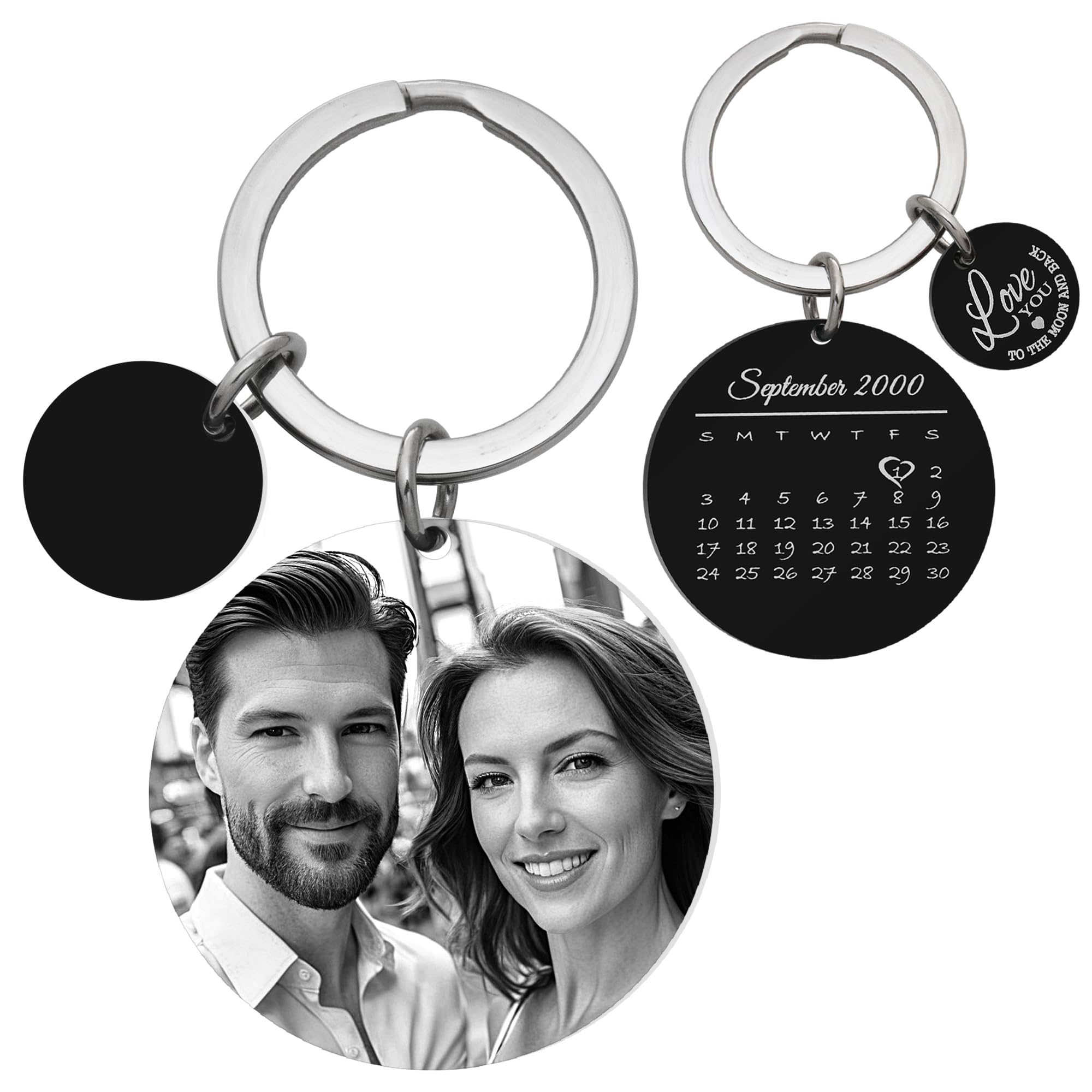 Queenberry Custom Keychain with Picture Personalized Photo Gift for Boyfriend Girlfriend