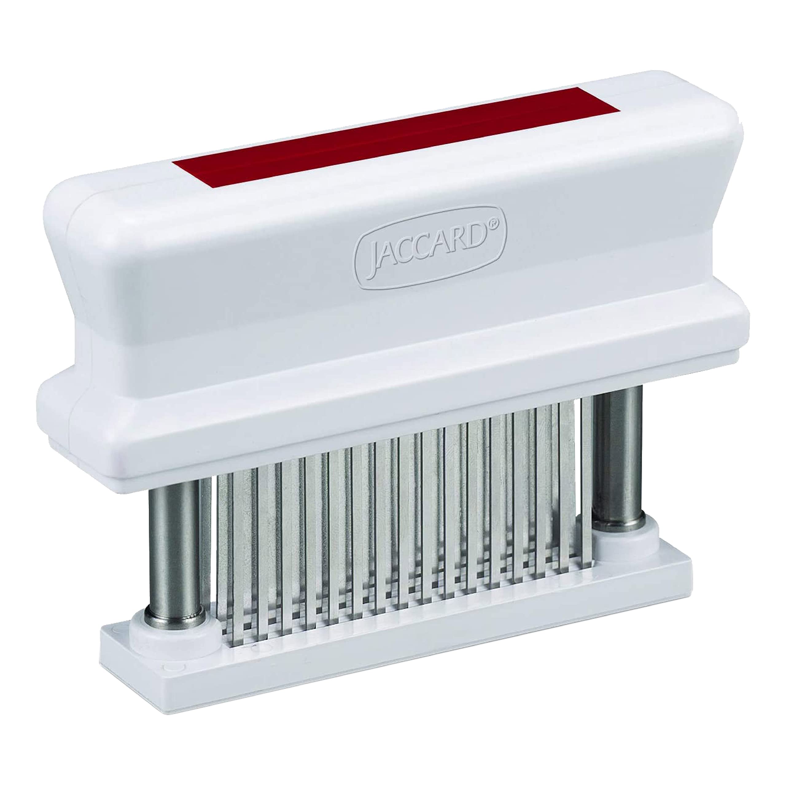 Jaccard 200348R, 48 Blade Durable Meat Tenderizer with Stainless Steel Razor Sharp Needle, Cooking Gadget for Tenderizing Chicken, Beef, Pork, Veal, BBQ, Red