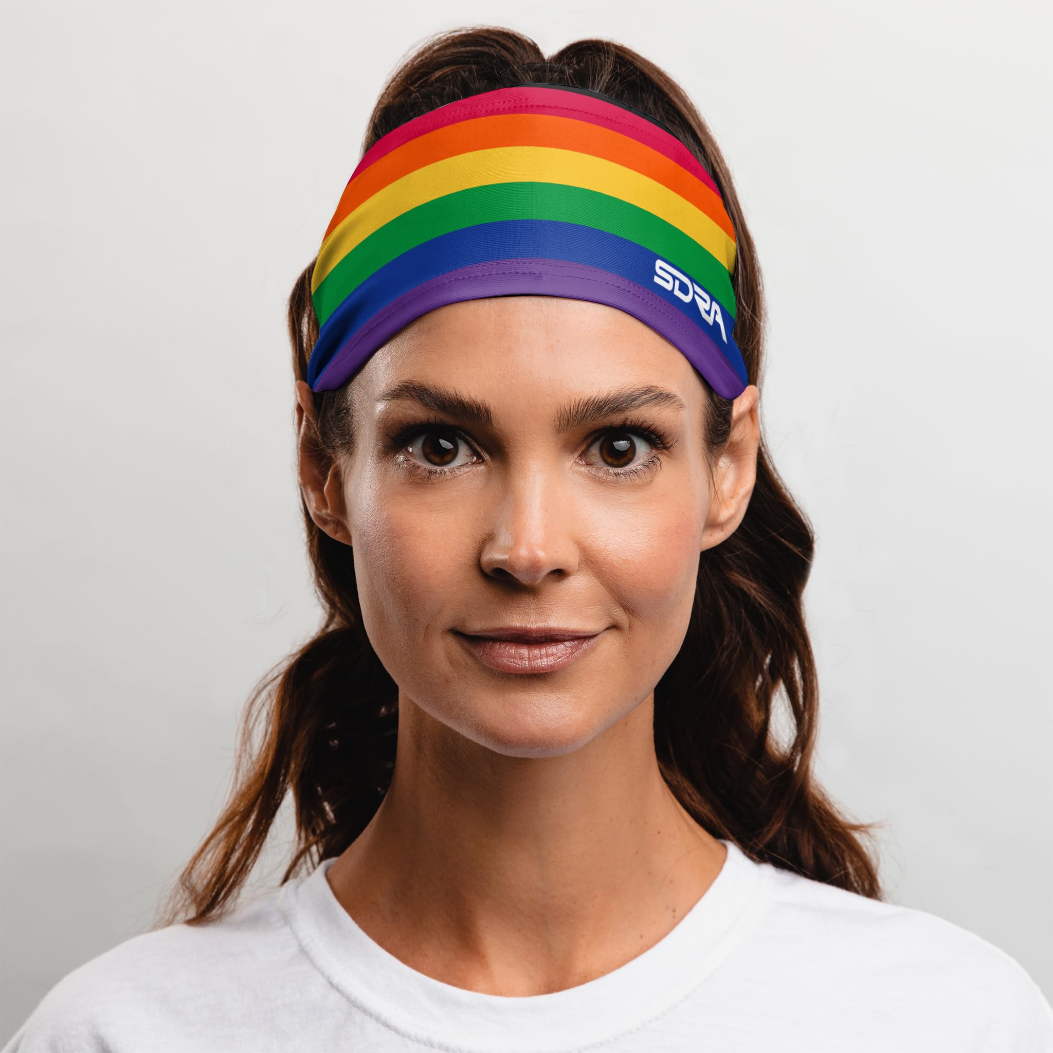 Suddora Rainbow Tapered Headband - for Workout, Sports, and Rainbow Pride Parade