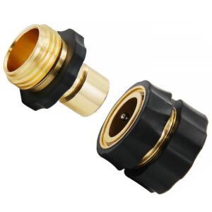 Lifynste 3/4 Inch Garden Hose Quick Connector Fittings, Easy Connector Fitting, Male and Female Set, (2)