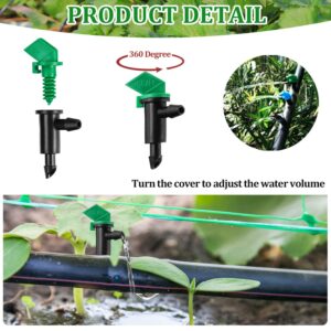 Mudder 60 Pieces Drip Emitter Garden Flag Irrigation Dripper in 3 Sizes, Trees and Shrubs, 1 GPH, 2 GPH, 4 GPH