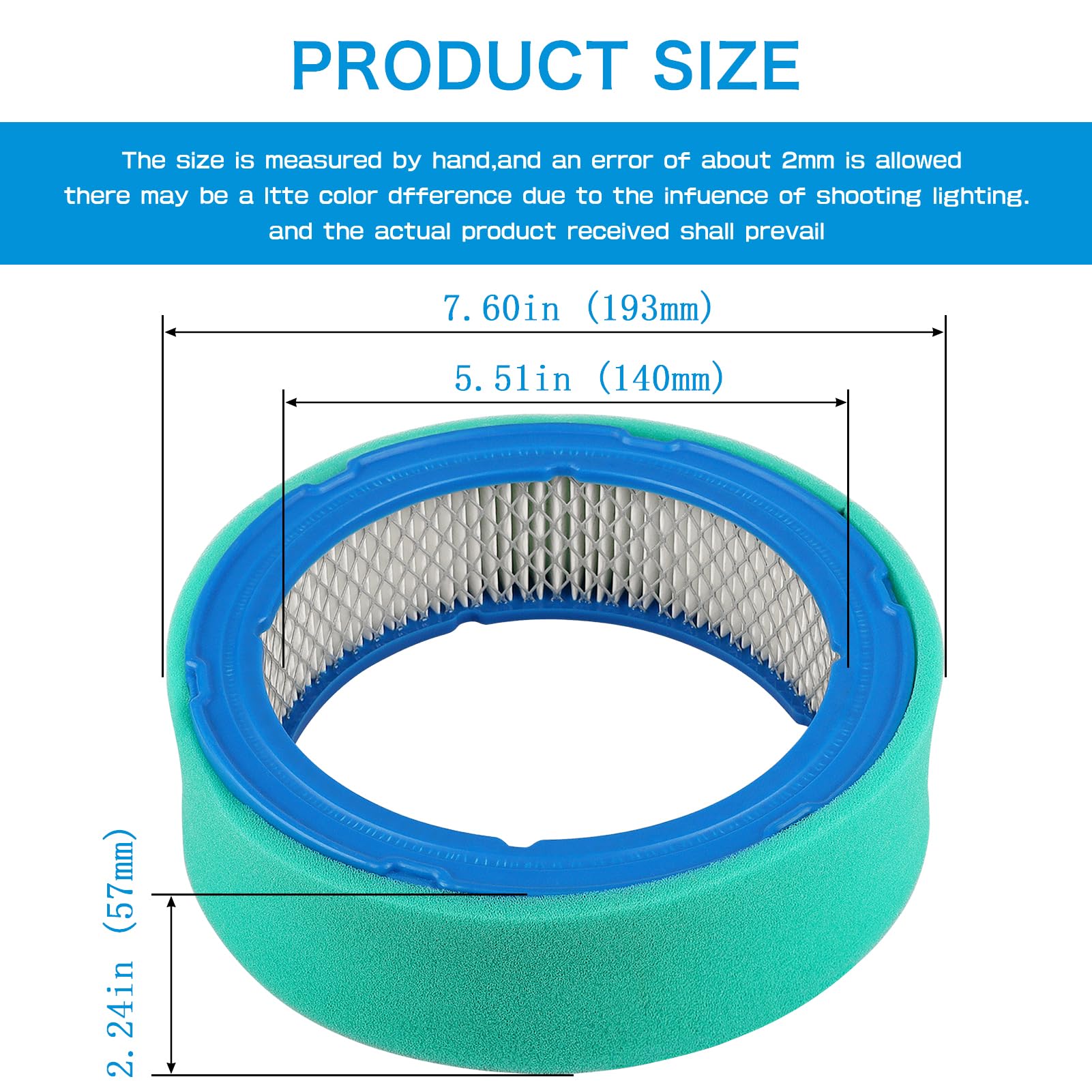 394018 394018S Air Filter Compatible With Briggs and Stratton 392642 271271 272490 5050D 5050H 5050B Vanguard V-Twin 12.5-20hp JohnDeere LG394018JD GT235 GT235E LTR155 LTR166 LT166 LT170 LX288 SST16