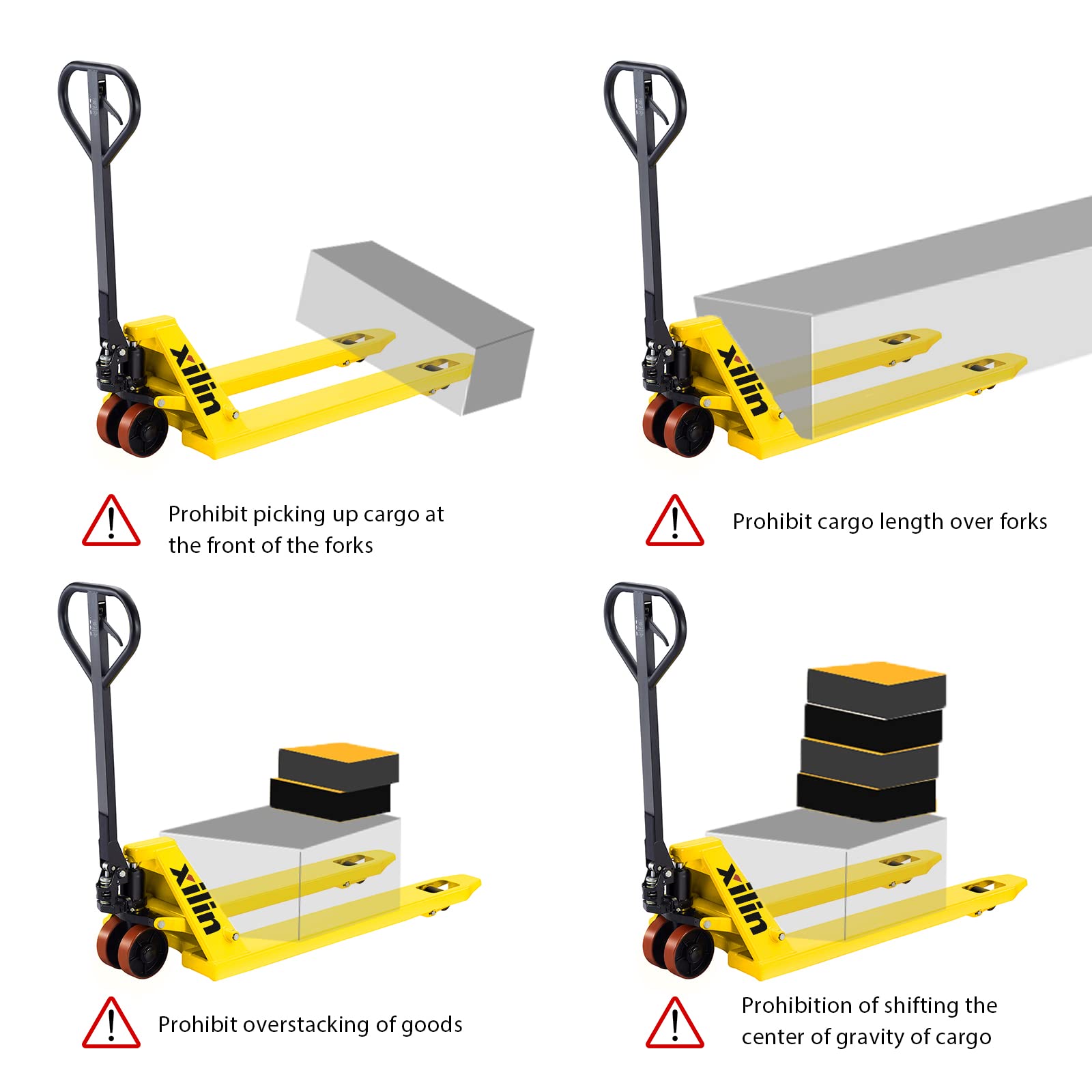 Xilin Manual Pallet Jack, Hand Pallet Jack Truck 48" Lx27“W, 5500lbs Capacity Pallet Lift