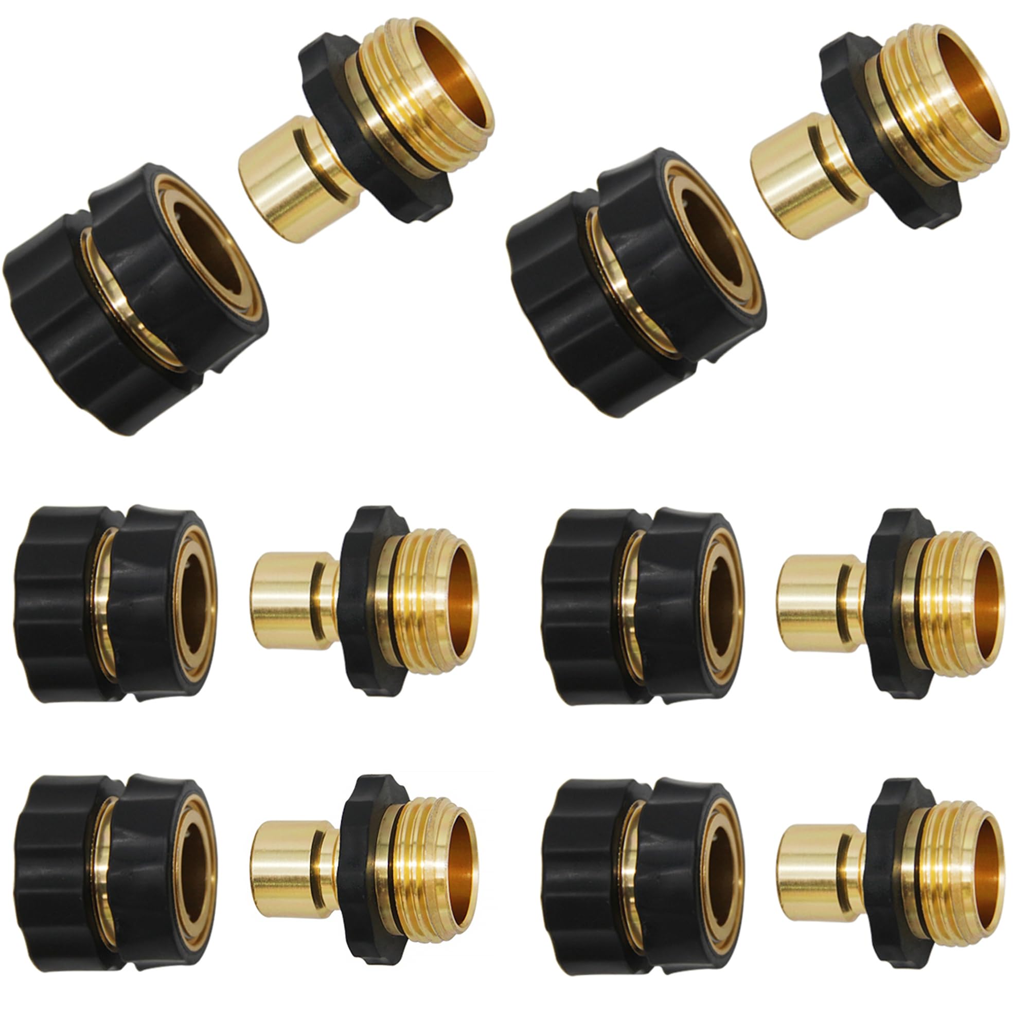 Lifynste 3/4 Inch Garden Hose Quick Connector Fittings, Easy Connector Fitting, Male and Female Set, (2)