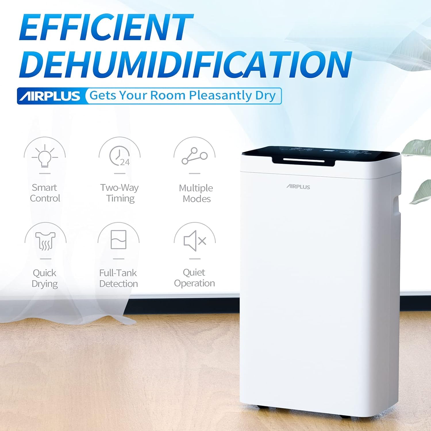 AIRPLUS Dehumidifier for Basement, 1,500 Sq. Ft Powerful Dehumidifier for Home,Large Rooms, Bedrooms, Sufficient Capacity Water Tank with Drain Hose -30 Pints(AP2011N)