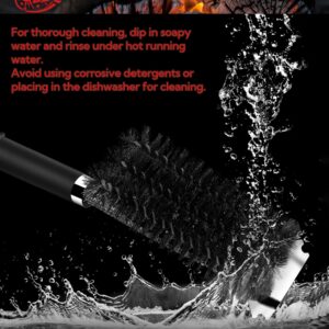 TNTOR Grill Brush with Scraper, 18" Adjustable Handle with Bottle Opener BBQ Grill Brush for Outdoor Grill/Smoker/Gas and Charcoal Grill Cleaning