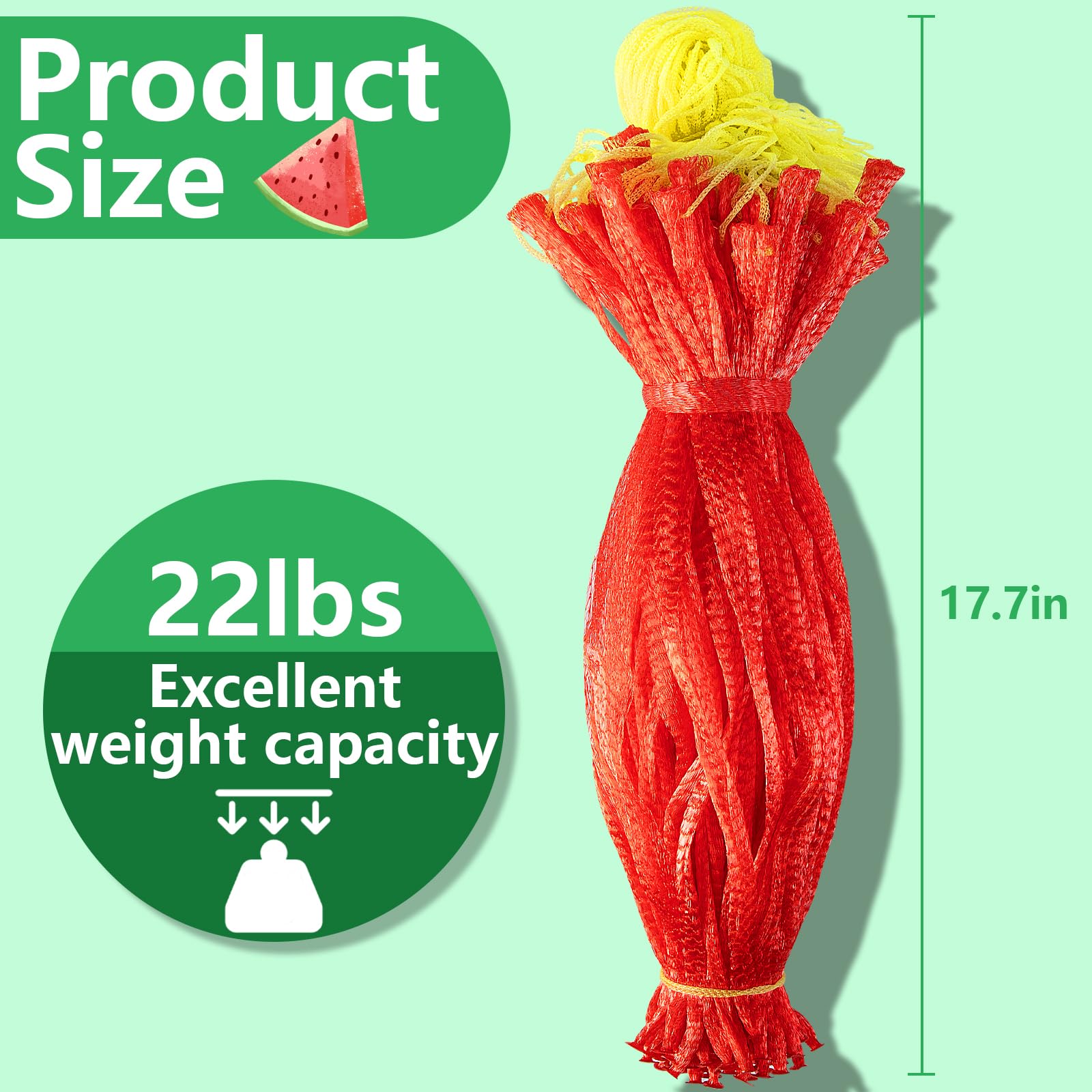 Iceyyyy 100 Pack Watermelon Nets,Hanging Watermelon Nets Bags Mesh,Reusable Melon Hammocks Cradles for Honeydew Melon,Cucumbers,Garden Growing