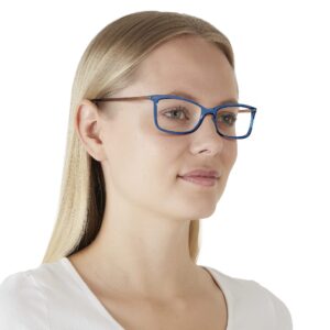 Vogue Eyewear Women's VO5305B Rectangular Prescription Eyewear Frames, Transparent Blue/Demo Lens, 54 mm