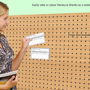 Marketing Holders 2 Pack Pegboard Postcard Holder for 5 Inch Wide Printed Advertisement Materials Space Saving Clear Acrylic Display Rack in Retail Stores and Offices No Assembly Required