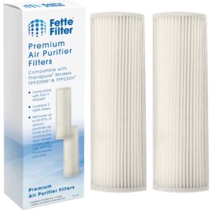 fette filter - true hepa replacement filters compatible with therapure tpp220f tpp220m tpp220h,tpp220 air purifiers with 4-stage filtration high-efficiency activated carbon pack of 2