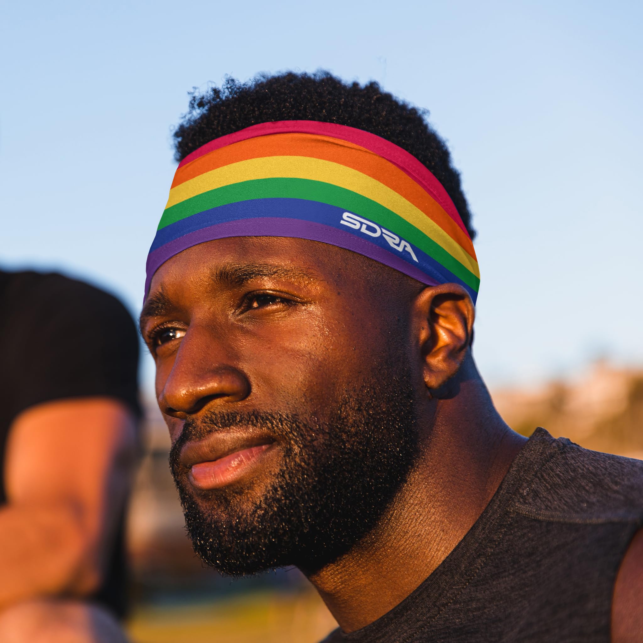 Suddora Rainbow Tapered Headband - for Workout, Sports, and Rainbow Pride Parade