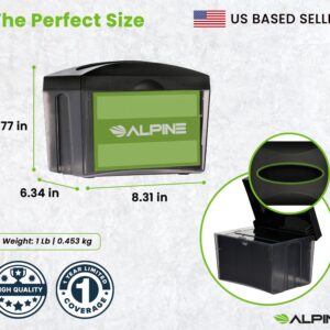 Alpine Tabletop Commercial Napkin Dispenser Restaurant Napkin Holder for Easy Access to Interfold Napkins from Both Sides with an Insert Marketing Space for Restaurants, Cafeterias, Food Trucks, Club