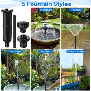 Fountain Pump Nozzle kit, 8PCS Water Fountain Spray Head Set-Mushroom Water Fountain Spray Heads for Pond Fountain Submersible Pump Pool-L Black