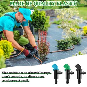 Mudder 60 Pieces Drip Emitter Garden Flag Irrigation Dripper in 3 Sizes, Trees and Shrubs, 1 GPH, 2 GPH, 4 GPH