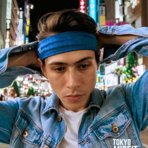 Tokyo Misfit - Japanese Headbands for Men & Women, Sweat Band, Workout, Yoga, Fashion, Running, Sports, Basketball, Bandana (Wave-Seigaiha)