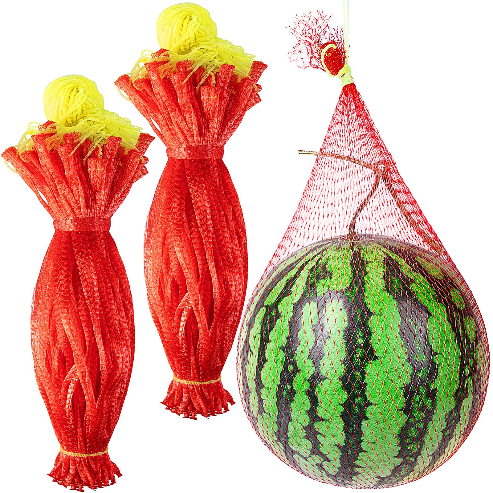 Iceyyyy 100 Pack Watermelon Nets,Hanging Watermelon Nets Bags Mesh,Reusable Melon Hammocks Cradles for Honeydew Melon,Cucumbers,Garden Growing