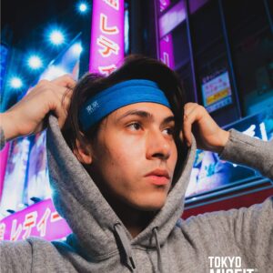 Tokyo Misfit - Japanese Headbands for Men & Women, Sweat Band, Workout, Yoga, Fashion, Running, Sports, Basketball, Bandana (Wave-Seigaiha)