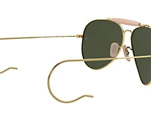 Ray-Ban RB3030 Outdoorsman I Aviator Sunglasses, Polished Gold/G-15 Green, 58 mm