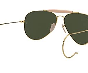 Ray-Ban RB3030 Outdoorsman I Aviator Sunglasses, Polished Gold/G-15 Green, 58 mm