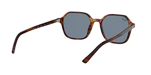 Ray-Ban RB2194 John Square Sunglasses, Striped Havana/Blue, 53 mm