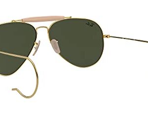 Ray-Ban RB3030 Outdoorsman I Aviator Sunglasses, Polished Gold/G-15 Green, 58 mm