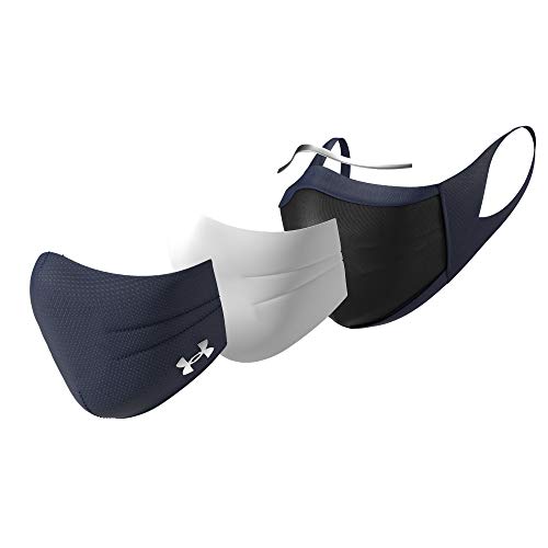 Under Armour Unisex Sports Mask, Midnight Navy (410)/Silver Chrome, Medium/Large