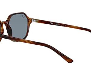 Ray-Ban RB2194 John Square Sunglasses, Striped Havana/Blue, 53 mm