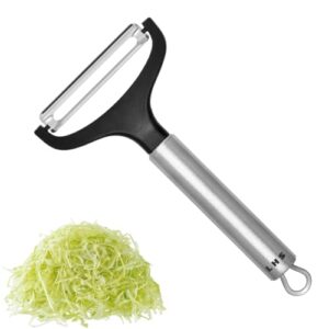 lhs cabbage peeler for kitchen, wide mouth vegetable peeler, stainless steel fruit shredder slicer with non-slip handle and sharp blade