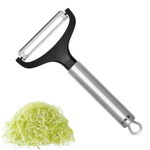 LHS Cabbage Peeler for Kitchen, Wide Mouth Vegetable Peeler, Stainless Steel Fruit Shredder Slicer with Non-Slip Handle and Sharp Blade