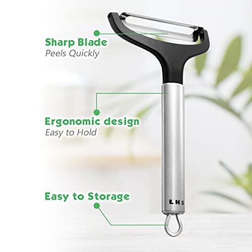 LHS Cabbage Peeler for Kitchen, Wide Mouth Vegetable Peeler, Stainless Steel Fruit Shredder Slicer with Non-Slip Handle and Sharp Blade