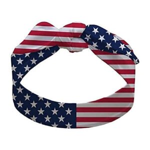 Shimmer Anna Shine Red White and Blue Patriotic American Flag Tie Headband USA (Red White and Blue Stars and Stripes)