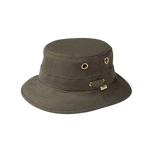 Tilley Womens Iconic T1 Bucket Hat, Olive, 7 1/2 US