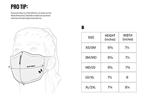 Under Armour Unisex Sports Mask, Midnight Navy (410)/Silver Chrome, Medium/Large