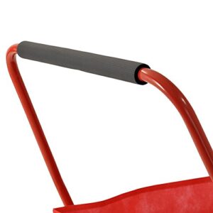 Juggernaut Carts Folding Shopping Cart, 110 lbs Capacity, Red Powder Coated Steel, Rubber Caster Wheels, Handle, Folds for Storage