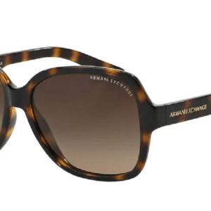 Armani Exchange A｜X AX4029S FIT 811713 57M Dark Tortoise/Dark Brown Gradient Cateye Sunglasses For Women+ BUNDLE with Designer iWear Eyewear Kit