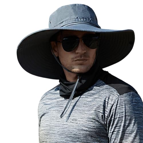 HLLMAN Super Wide Brim Sun Hat UPF 50+ Protection Hats for Mens/Womens Large Bucket hat for Fishing, Hiking, Gardening