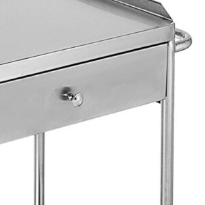 2-Layer Medical Trolley Stainless Steel Healthcare Trolley Mobile Care Car Clinic Carts Medical Laboratory Equipment Carts Spa Beauty Salon Tool Car (1 Drawer)