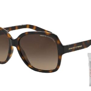 Armani Exchange A｜X AX4029S FIT 811713 57M Dark Tortoise/Dark Brown Gradient Cateye Sunglasses For Women+ BUNDLE with Designer iWear Eyewear Kit