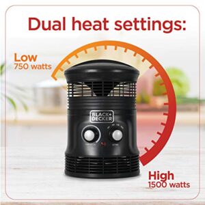 Black+Decker 360˚ Portable Heater Fan Combo 2in1 Personal Mini Space Heater