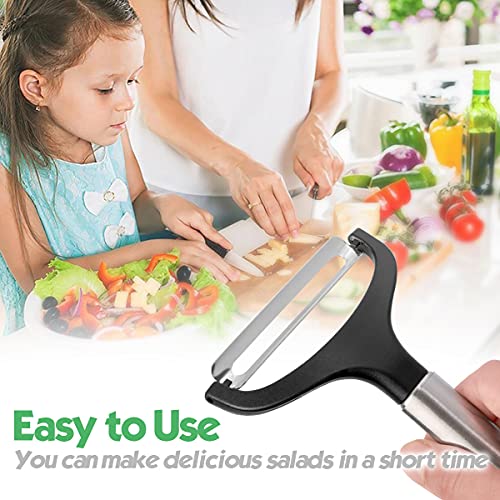 LHS Cabbage Peeler for Kitchen, Wide Mouth Vegetable Peeler, Stainless Steel Fruit Shredder Slicer with Non-Slip Handle and Sharp Blade