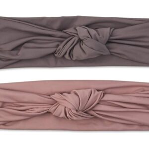 Scunci by Conair Soft Knot Headwraps in Neutral Mauve and Dark Grey, 2 Count