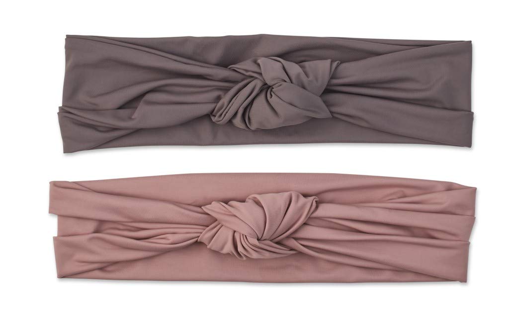 Scunci by Conair Soft Knot Headwraps in Neutral Mauve and Dark Grey, 2 Count