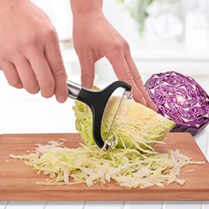 LHS Cabbage Peeler for Kitchen, Wide Mouth Vegetable Peeler, Stainless Steel Fruit Shredder Slicer with Non-Slip Handle and Sharp Blade