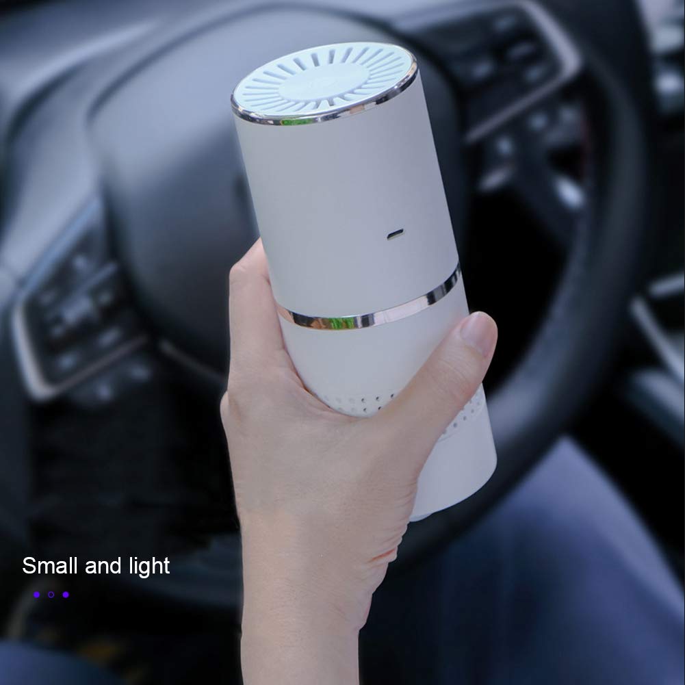 Fdit Portable USB Charging Household Desktop Air Purifier Mini Car Air Purifier (White)