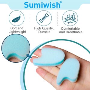 Sumiwish Foam Toe Separators, 10 Pack Breathable Toe Spacers, Reduce Friction and Relieve Corns Pain, Overlapping Toes Corrector - (Blue)