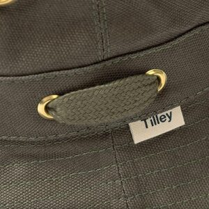 Tilley Womens Iconic T1 Bucket Hat, Olive, 7 1/2 US