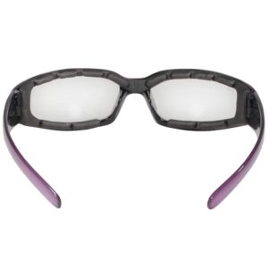 Chix 2 Pairs of Rally Women's Padded Motorcycle Sunglasses Purple Frames Clear & Grey Gradient Lenses