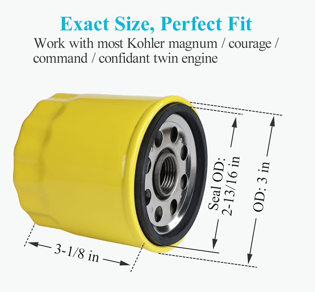 HOODELL 2 Pack 52 050 02-S Oil Filter, Pro Performance for Kohler M18 M20 SV715 SV725 SV735 CV13S CV15S CV22S Engine 52 050 02 5205002S 52 050 02-S1 Oil Filter