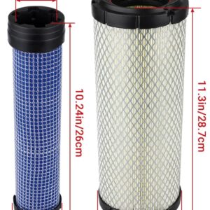 25 083 01-S Outer Air Filter & 25 083 04-S Inner Filter Compatible with Kawasaki 11013-7020 11013-7019 11013-7044 11013-7045 Kubota TA040-93230 TA040-93220 Lawn Mover M131802 M131803